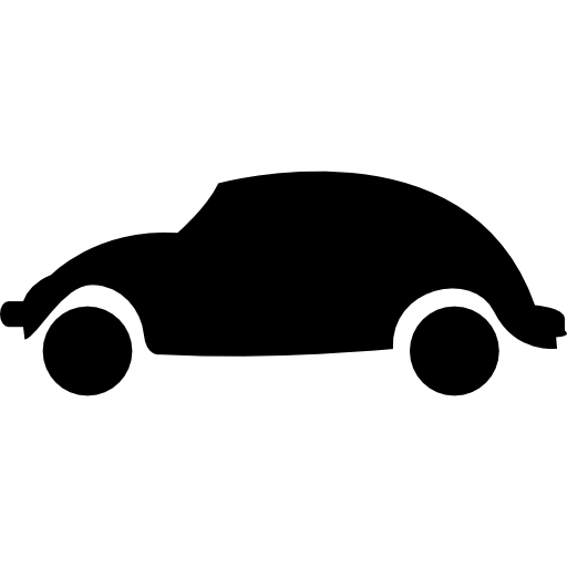Car rounded shape side view